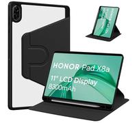 Case for Honor Pad X8a,360° Rotation Multi-angle Stand Slim Cover PU leather + Transparent Acrylic case with Pen Holder and Support Tablet Wake Up/Sleep Function,Black