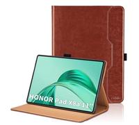 Case for HONOR Pad X8a Case 11 inch 2024 PU Leather Smart HONOR Pad X8a 11 inch Bussiness Cover with Pocket & Pencil Holder, Hand Strap Multi-angle Adjustable Standing Function -Brown