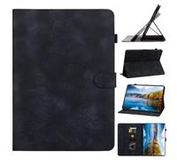 Case for Honor Pad X8a/ Pad X9 2024 lightweight Embossed Flowers Flip Tablet PU Leather Case with Fold Stand Protection Cover for Honor Pad X8a/ Pad X9 2024,black