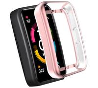 Case for Huawei Band 7/Band 6/ Band 6 Pro, Silicone TPU Screen Protector, Anti-scratch, Anti-dust, Protective Cover for Honor Band 6/Honor Band 7 Pink