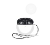 Case for HUAWEI FreeBuds 7i Wireless Earbuds,daunke Soft Silicone Protective Cover,Case With Lanyard,Full Protection,White