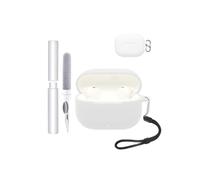 Case for HUAWEI FreeBuds SE 4 ANC Earbuds,toergy Shockproof,Waterproof,Soft and Slim Silicone Cover with Lanyard & Keychain & Cleaner kit,White