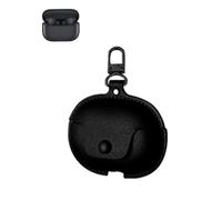 Case for HUAWEI FreeBuds SE 4 ANC Wireless Earbuds, yystao PU Leather Protective Cover With Carabiner, Dustproof, Shockproof & Durable, Black