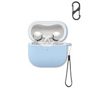 Case for Huawei FreeClip 2 Earbuds, FJIASTB Soft Silicone Protective Cover with Carabiner and Lanyard, Shockproof (Sky Blue)