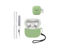 Case for Huawei FreeClip 2 Earbuds,toergy Shockproof,Waterproof,Soft and Slim Silicone Cover with Lanyard & Keychain & Cleaner kit,Light Green