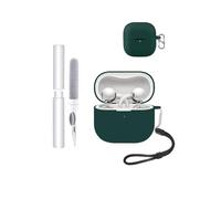 Case for Huawei FreeClip 2 Earbuds,toergy Shockproof,Waterproof,Soft and Slim Silicone Cover with Lanyard & Keychain & Cleaner kit,Green