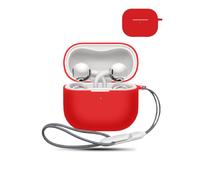 Case for HUAWEI FreeClip 2 Wireless Earbuds,daunke Soft Silicone Protective Cover,Case with Lanyard,Full Protection,Red