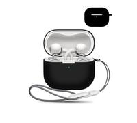 Case for HUAWEI FreeClip 2 Wireless Earbuds,daunke Soft Silicone Protective Cover,Case with Lanyard,Full Protection,Black