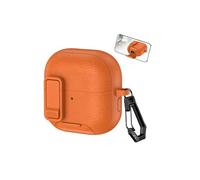 Case for HUAWEI FreeClip 2 Wireless Earbuds, daunke Soft TPU+PC Protective Cover, Skin Case with a Carabiner Buckle,Full Protection,Orange