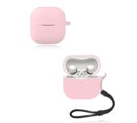 Case for HUAWEI FreeClip 2 Wireless Earbuds, yystao Soft Silicone Protective Cover compatible with HUAWEI FreeClip 2, With Lanyard, Dustproof, Shockproof & Durable, Pink