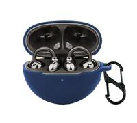 Case for HUAWEI FreeClip with Carabiner,Anti-Scratch Premium Soft Silicone Full Protective Case,Shockproof Ultra Slim Headphone Protective Case for HUAWEI FreeClip,Blue