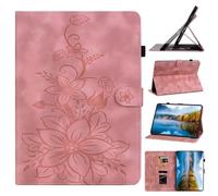 Case for Huawei MatePad SE 11 2024, Slim Lightweight Leather Embossed Floral Tablet Cover with Stand Pencil Holder for Huawei MatePad SE 11 2024,Pink
