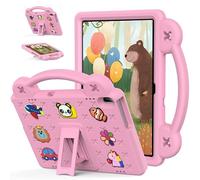 Case for Huawei MediaPad T5 10.1 inch Kids Friendly, Handle with Stand, Cute DIY Cartoon, EVA Foam Lightweight Shockproof Protective Tablet Cover, Pink