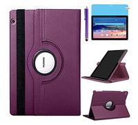 Case for Huawei MediaPad T5 10 Tablet 10.1 inch (AGS2-W09 AGS2-L09 AGS2-L03) - 360 Degree Rotating Stand Case Protective Cover,with Stylus Pen,Screen Film (Purple)