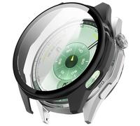 Case for Huawei Watch GT 6 46mm, Hard Protective Case with Tempered Glass Screen Protector Compatible with Huawei Watch GT 6 46mm, PC Ultra-Thin All-around Cover (Matt Black)