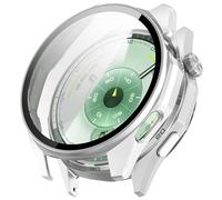 Case for Huawei Watch GT 6 46mm, Hard Protective Case with Tempered Glass Screen Protector Compatible with Huawei Watch GT 6 46mm, PC Ultra-Thin All-around Cover (Matt Silver)