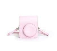 Case for Instax Mini 13, Camera Portable PU Leather Bag, Solid Color Mini Protective Case with Shoulder Strap (Pink)