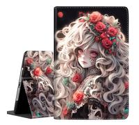 Case for iPad 10.2 Case 2021 iPad 9th Gen / 2020 iPad 8th Gen / 2019 iPad 7th Gen, Durable Shockproof Protective Cover for 10.2"，Anime Girl Rose