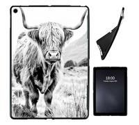 Case for iPad 10.2 Case iPad 9th Generation 2021/ iPad 8th Generation 2020/ iPad 7th Generation 2019,Slim Soft Shockproof TPU Silicone Protective Back Shell Case, Highland Cow on Isle of