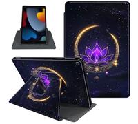 Case for iPad 10.2 Inch 2021/2020/2019, for iPad 9th/8th/7th Generation, 360 Degree Rotating Folio PU Leather Stand Smart Cover for iPad 10.2, with Auto Sleep/Wake, Crescent Moon 2