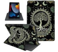 Case for iPad 10.2 Inch 2021/2020/2019, for iPad 9th/8th/7th Generation, 360 Degree Rotating Folio PU Leather Stand Smart Cover for iPad 10.2, with Auto Sleep/Wake, Tree with Roots