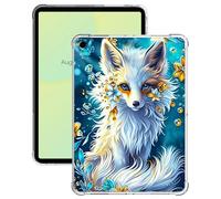 Case for iPad 10.2 inch 2021/2020/2019 for iPad 9th/8th/7th Generation Case Lightweight Ultra Slim Transparent Flexible TPU Shock Proof Clear Tablet Cover - Cute White Fox
