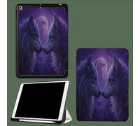 Case for iPad 10.2 Inch 2021/2020/2019, for iPad 9th/8th/7th Generation Case, Slim Lightweight Smart Shell Stand Cover with Auto Wake/Sleep Fantasy Full Moon Wolf Mysterious Animals-Purple
