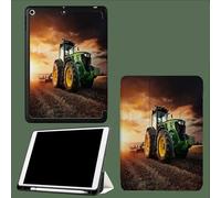 Case for iPad 10.2 Inch 2021/2020/2019, for iPad 9th/8th/7th Generation Case, Slim Lightweight Smart Shell Stand Cover with Auto Wake/Sleep Sunset Tractor Farmhouse Fields-Orange