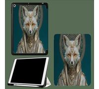 Case for iPad 10.2 Inch 2021/2020/2019, for iPad 9th/8th/7th Generation Case, Slim Lightweight Smart Shell Stand Cover with Auto Wake/Sleep The Gorgeous Fox Mysterious Animals-Dark Green