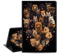 Case for iPad 10.2 Inch 2021/2020 iPad 9th/8th Generation & 2019 iPad 7th Generation, Multiple Angle, PU Leather Slim Folio Stand Stand Cover with Auto Wake/Sleep, Many Dogs