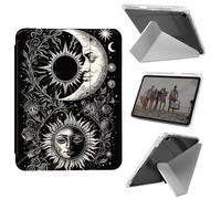 Case for iPad 10.2 inch 7th/8th/9th Generation,for iPad Air 3 2019,for iPad Pro 10.5 inch 2017/2019,Slim Shockproof Clear with Pencil Holder Folding Y Shape Stand Cover,Soon Moon Stars Black
