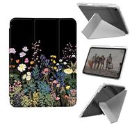 Case for iPad 10.2 inch 7th/8th/9th Generation,for iPad Air 3 2019,for iPad Pro 10.5 inch 2017/2019,Slim Shockproof Clear with Pencil Holder Folding Y Shape Stand Cover,Midnight Flowers