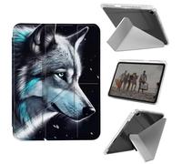 Case for iPad 10.2 inch 7th/8th/9th Generation,for iPad Air 3 2019,for iPad Pro 10.5 inch 2017/2019,Slim Shockproof Clear with Pencil Holder Folding Y Shape Stand Cover,Starry Sky Wolf