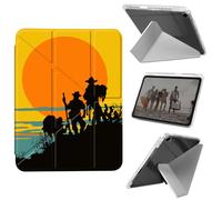 Case for iPad 10.2 inch 7th/8th/9th Generation,for iPad Air 3 2019,for iPad Pro 10.5 inch 2017/2019,Slim Shockproof Clear with Pencil Holder Folding Y Shape Stand Cover,Sun/Mountain Scenery