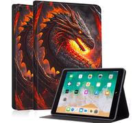 Case for iPad 10.2 Inch (9th/8th/7th Gen, 2021/2020/2019), Slim Shockproof Protective Cover with Auto Sleep/Wake, Durable PU Leather Multi-Angle Stand Folio for iPad 10.2, Dark Fire Dragon
