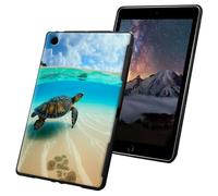 Case for iPad 10.2 inch 9th/8th/7th Generation 2021/2020/2019 Release Slim Lightweight Soft TPU Silicone Non-Slip Shock Proof Protective Black Tablet Cover - Turtle in The Sea