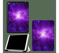 Case for iPad 10.2 inch, iPad 9th/8th/7th Gen 2021/2020/2019 Cover with Pencil Holder Shockproof Lightweight Case Stand Cover with Auto Wake/Sleep Dream Galaxy Universe Starry Sky-Purple