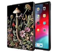 Case for iPad 10.2 inch iPad 9th/ 8th/ 7th Generation (2021/2020/2019) Ultra-Thin Slim Lightweight Shockproof Black TPU Silicone Protective Back Shell Cover for Kids Women,Mushroom in Weed