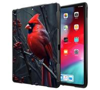 Case for iPad 10.2 inch iPad 9th/ 8th/ 7th Generation (2021/2020/2019) Ultra-Thin Slim Lightweight Shockproof Black TPU Silicone Protective Back Shell Cover for Kids Women,Beautiful Redbird