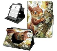 Case for iPad 10th Generation 10.9" (2022) /iPad 11th Gen 11" (2025), 360° Rotating PU Leather Shockproof Stand Cover with Hand Strap & Magnetic Closure,Auto Wake/Sleep,Cute Little Squirrel
