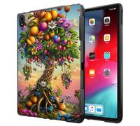 Case for iPad 10th Generation 10.9 Inch 2022 Release Ultra-Thin Slim Lightweight Shockproof Black TPU Silicone Protective Back Shell Cover for Kids Women,Magic Fruit Tree