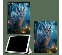 Case for iPad 10th Generation 10.9 inch 2022, Soft TPU Back Cover, Trifold Stand for 10th Gen with Pencil Holder, Auto Wake/Sleep Owl Plants Tree Trunks-Blue