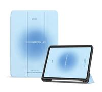 Case for iPad 10th Generation 10.9 Inch Smart Trifold Stand Case With Pencil Holder Smart Cover for iPad 10th Gen Cases 2022 A2696 A2757, Auto Wake Sleep - Blue halo text