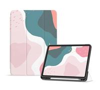 Case for iPad 10th Generation 10.9 Inch Smart Trifold Stand Case With Pencil Holder Smart Cover for iPad 10th Gen Cases 2022 A2696 A2757, Auto Wake Sleep - Modern Abstract Ripple