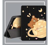Case for iPad 10th Generation 10.9 Inch Smart Trifold Stand Case With Pencil Holder Smart Cover for iPad 10th Gen Cases 2022 A2696 A2757, Auto Wake Sleep - Cute Little Bear Planet