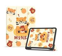 Case for iPad 10th Generation 10.9 Inch Smart Trifold Stand Case With Pencil Holder Smart Cover for iPad 10th Gen Cases 2022 A2696 A2757, Auto Wake Sleep - Cute Tiger