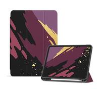 Case for iPad 10th Generation 10.9 Inch Smart Trifold Stand Case With Pencil Holder Smart Cover for iPad 10th Gen Cases 2022 A2696 A2757, Auto Wake Sleep - Purple Black Gilded Gold