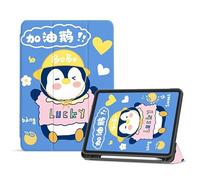 Case for iPad 10th Generation 10.9 Inch Smart Trifold Stand Case With Pencil Holder Smart Cover for iPad 10th Gen Cases 2022 A2696 A2757, Auto Wake Sleep - Come on, Lucky Penguin