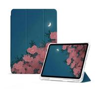 Case for iPad 10th Generation 10.9 Inch Smart Trifold Stand Case With Pencil Holder Smart Cover for iPad 10th Gen Cases 2022 A2696 A2757, Auto Wake Sleep - Flowers under the Moon