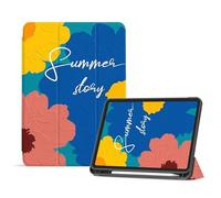 Case for iPad 10th Generation 10.9 Inch Smart Trifold Stand Case With Pencil Holder Smart Cover for iPad 10th Gen Cases 2022 A2696 A2757, Auto Wake Sleep - Summer Story Flowers